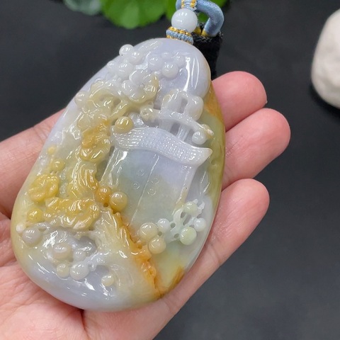 古玩玉器天然翡翠喜上眉梢玉墜(帶鑒定證書)拍賣,當前價格1880元