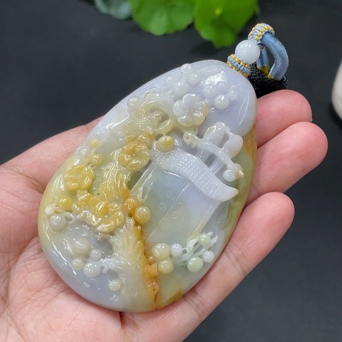 古玩玉器天然翡翠喜上眉梢玉墜(帶鑒定證書)拍賣,當前價格1880元