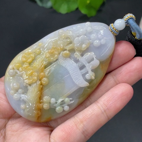 古玩玉器天然翡翠喜上眉梢玉墜(帶鑒定證書)拍賣,當前價格1880元