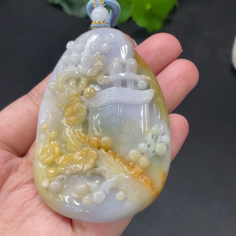 古玩玉器天然翡翠喜上眉梢玉墜(帶鑒定證書)拍賣,當前價格1880元