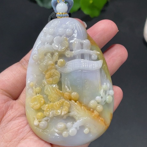 古玩玉器天然翡翠喜上眉梢玉墜(帶鑒定證書)拍賣,當前價格1880元