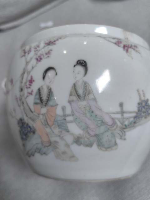 古玩陶瓷仕女紋四系粥罐拍賣，當前價格600元