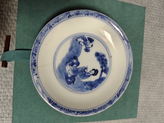 古玩陶瓷三娘教子圖青花盤拍賣,當(dāng)前價格1500元