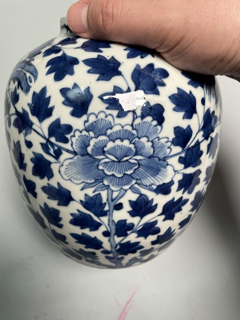 古玩陶瓷精品民窯 清晚期·青花鳳凰牡丹紋罐拍賣,當前價格3680元