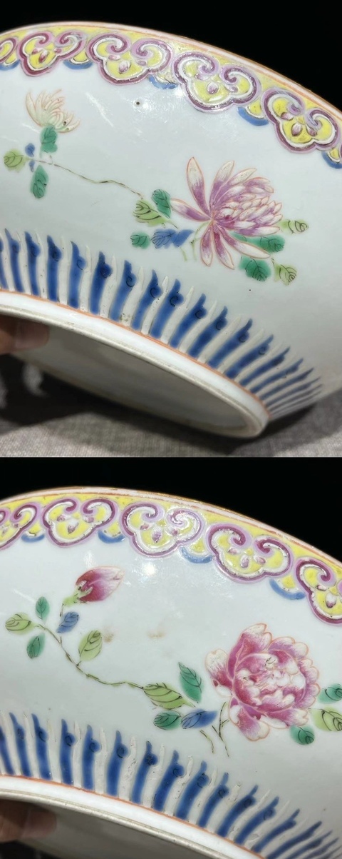 古玩陶瓷粉彩花卉紋捧盒底拍賣,當前價格2600元