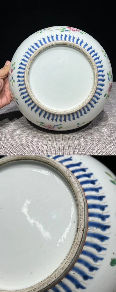 古玩陶瓷粉彩花卉紋捧盒底拍賣,當前價格2600元
