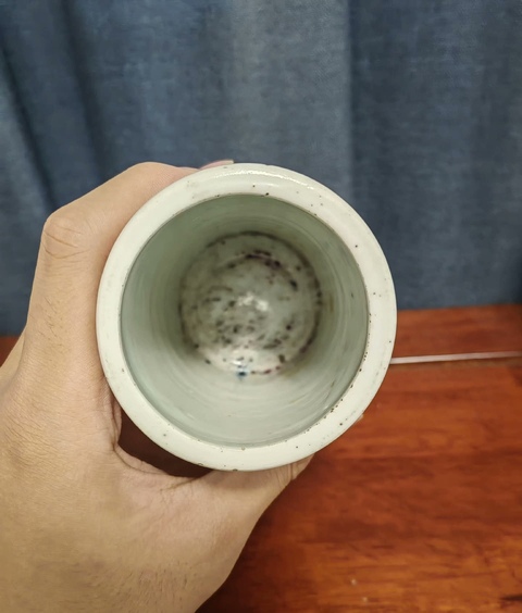 古玩陶瓷粉彩教子圖紋筆筒拍賣，當前價格700元