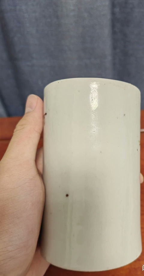 古玩陶瓷粉彩教子圖紋筆筒拍賣，當前價格700元
