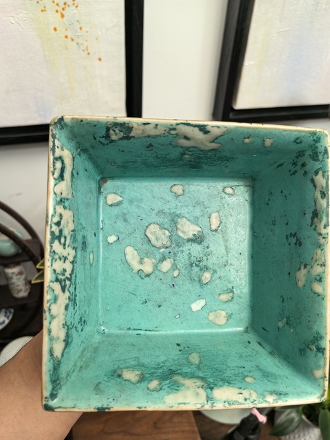 古玩陶瓷道光本朝青花纏枝花卉紋四方水洗拍賣,當前價格9500元