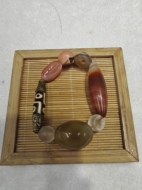 古玩玉器清代藏傳料器六眼天珠拍賣,當前價格2800元