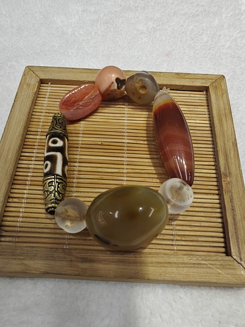 古玩玉器清代藏傳料器六眼天珠拍賣,當前價格2800元
