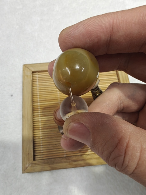 古玩玉器清代藏傳料器六眼天珠拍賣,當前價格2800元