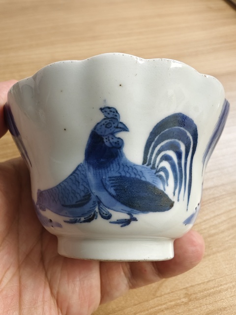 古玩陶瓷青花功名富貴圖花口杯拍賣，當(dāng)前價格898元