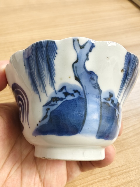古玩陶瓷青花功名富貴圖花口杯拍賣，當(dāng)前價格898元