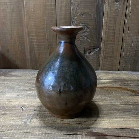 古玩陶瓷窯變褐釉撇口瓶拍賣，當前價格380元