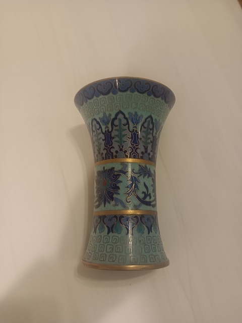 古玩陶瓷銅胎掐絲琺瑯花觚拍賣，當(dāng)前價(jià)格1698元