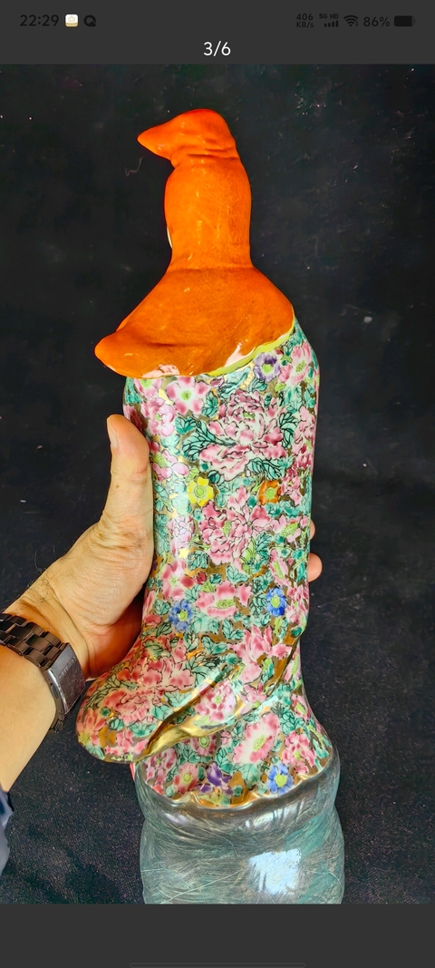 古玩陶瓷粉彩觀音菩薩造像拍賣,當(dāng)前價(jià)格1600元