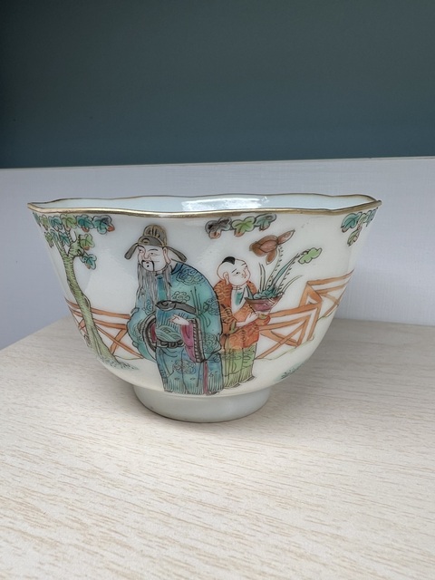 域鉴古玩】清同治粉彩四爱图画口碗鉴定结果_清同治粉彩四爱图画