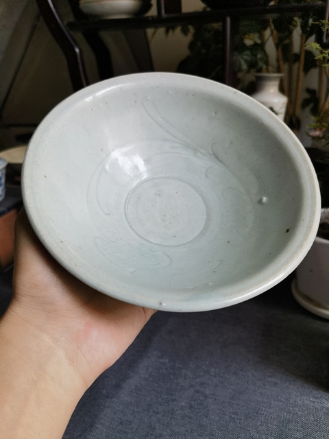 古玩陶瓷【精品】南宋青白釉鵝紋刻仰蓮紋斗笠碗拍賣,當前價格0元