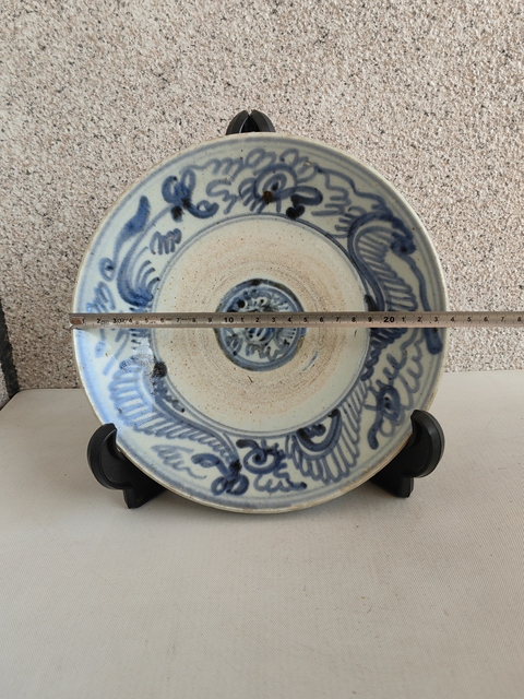 古玩陶瓷青花夔龍紋盤拍賣,當前價格680元