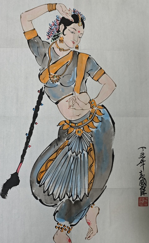 古玩字畫著名美術教育家人物畫大師阿老之子老國保人物拍賣,當前價格699元
