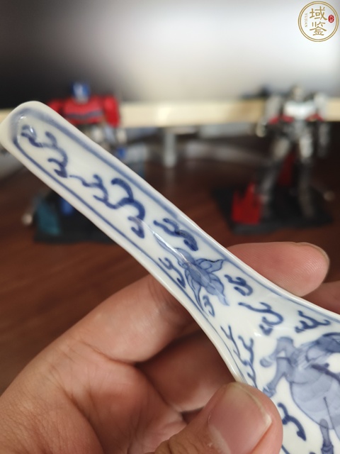 古玩陶瓷青花海獸紋勺拍賣,當前價格688元