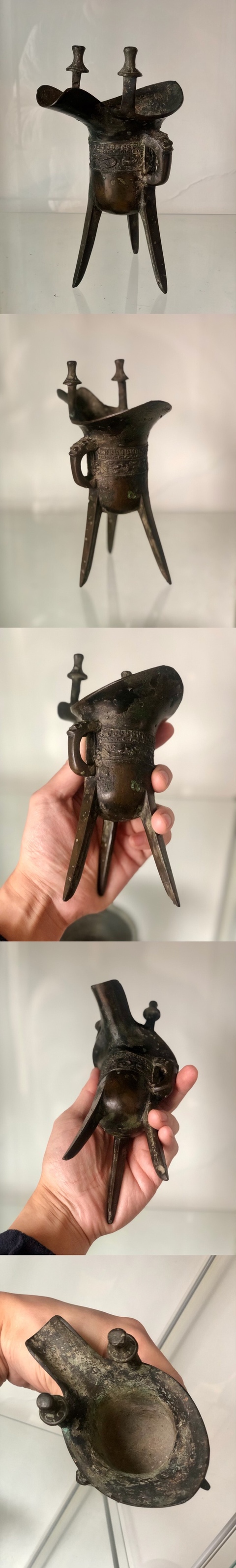 古玩銅器明中晚期·銅爵杯 帶銘文拍賣,當前價格16000元