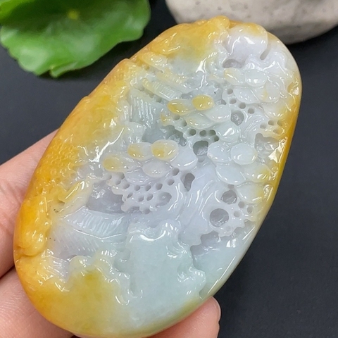 古玩玉器天然翡翠掛件帶翡翠證書(帶玉繩,會綁好)拍賣,當前價格2000元