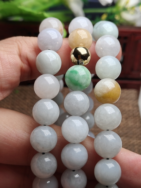 古玩玉器天然翡翠珠串拍賣,當(dāng)前價(jià)格680元