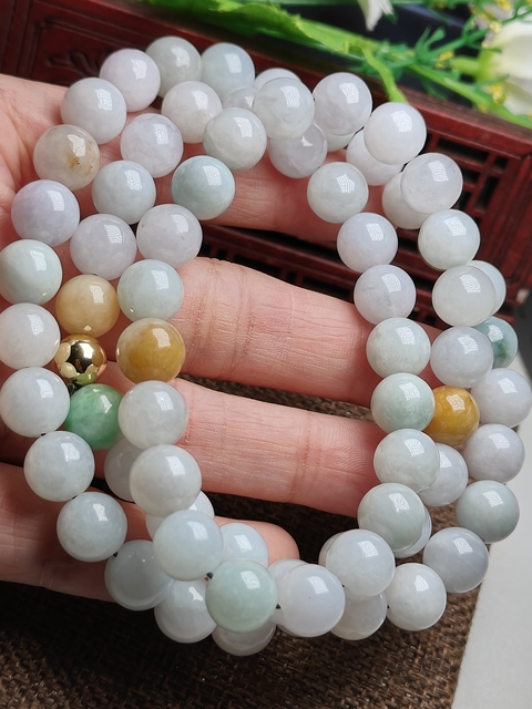 古玩玉器天然翡翠珠串拍賣,當(dāng)前價(jià)格680元