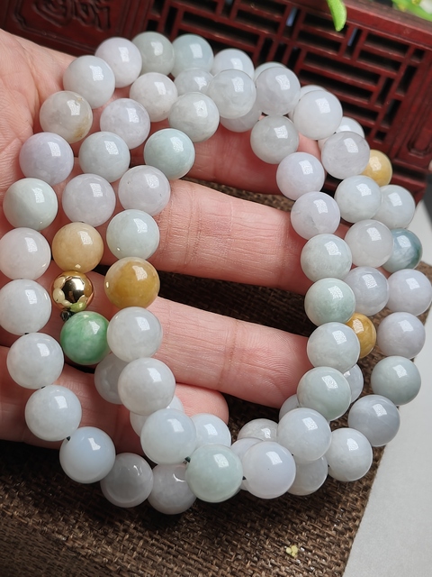 古玩玉器天然翡翠珠串拍賣,當(dāng)前價(jià)格680元