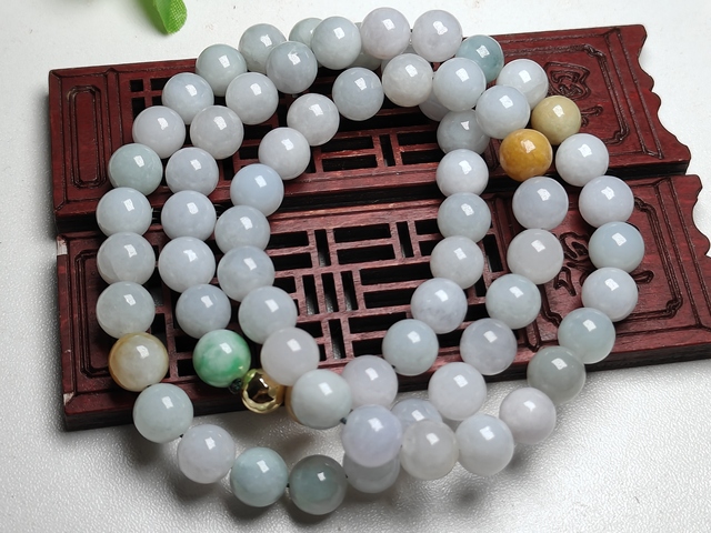 古玩玉器天然翡翠珠串拍賣,當(dāng)前價(jià)格680元