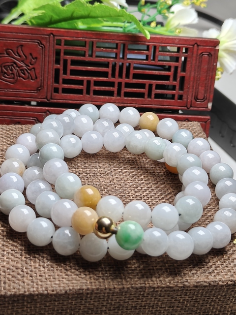 古玩玉器天然翡翠珠串拍賣,當(dāng)前價(jià)格680元