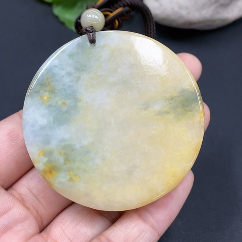 古玩玉器天然翡翠山水玉墜(帶翡翠鑒定證書)拍賣，當前價格788元
