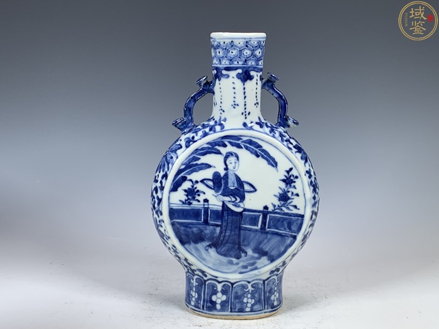 古玩陶瓷仕女紋青花抱月瓶拍賣，當前價格5800元