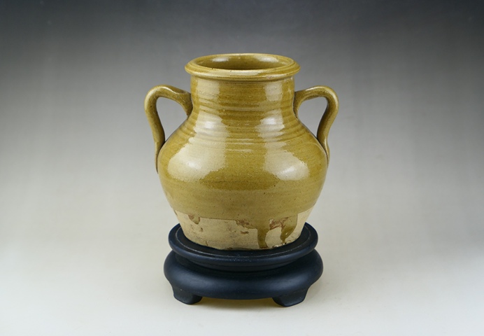 古玩陶瓷清代.茶葉末釉雙系瓶拍賣，當前價格120元