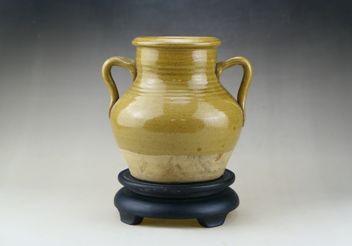 古玩陶瓷清代.茶葉末釉雙系瓶拍賣，當前價格120元