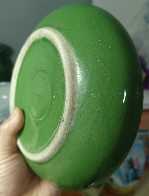古玩陶瓷創匯時期綠哥釉水洗拍賣,當前價格200元