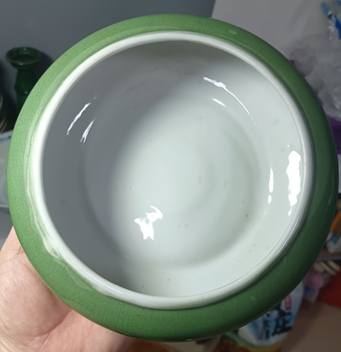 古玩陶瓷創匯時期綠哥釉水洗拍賣,當前價格200元