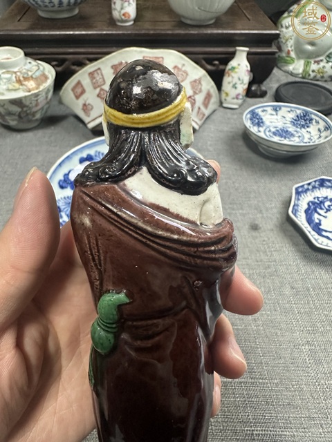 古玩陶瓷晚清素三彩鐵拐李造像拍賣,當前價格3500元