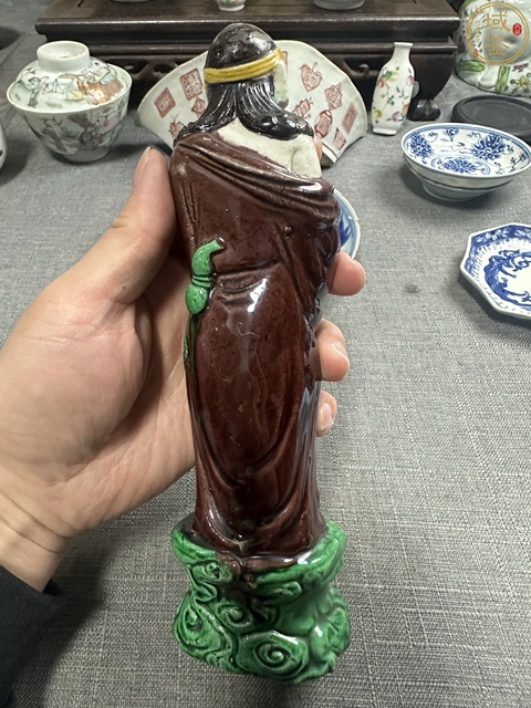 古玩陶瓷晚清素三彩鐵拐李造像拍賣,當前價格3500元