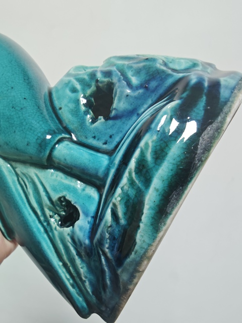 古玩陶瓷孔雀藍釉鸚鵡鳥擺件拍賣，當前價格6500元