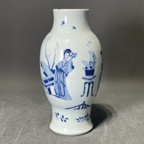 古玩陶瓷清康熙青花仕女四美圖蓮子罐拍賣,當(dāng)前價(jià)格58880元