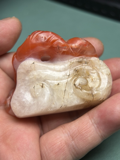 古玩玉器明代南紅如意拍賣,當(dāng)前價(jià)格38600元
