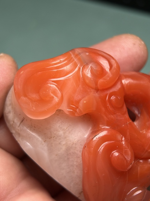 古玩玉器明代南紅如意拍賣,當(dāng)前價(jià)格38600元