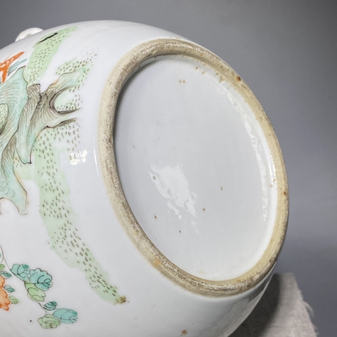 古玩陶瓷松鶴紋四系粥罐拍賣，當(dāng)前價(jià)格600元