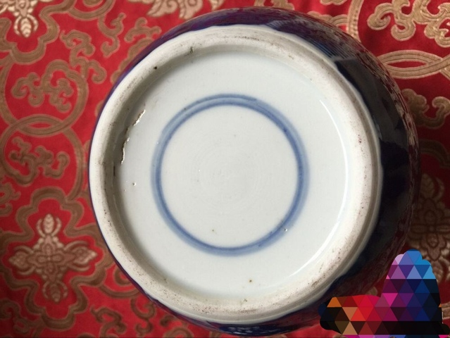 古玩陶瓷晚清青花留白冰梅紋蓋罐拍賣,當前價格900元