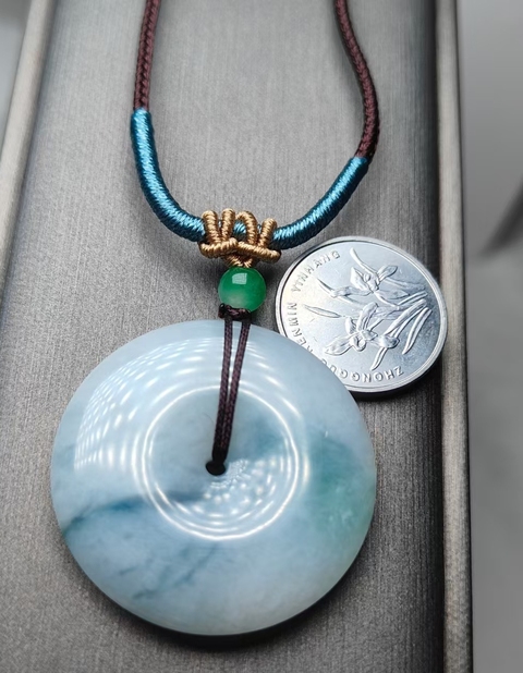 古玩玉器翡翠飄花平安扣(帶鑒定證書)拍賣,當前價格680元