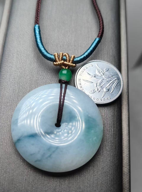 古玩玉器翡翠飄花平安扣(帶鑒定證書)拍賣,當前價格680元