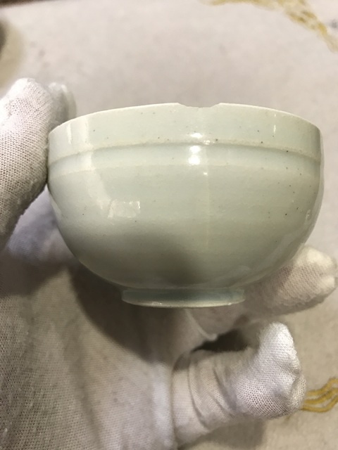古玩陶瓷北宋湖田窯盞托及薄胎羅漢杯一套拍賣，當前價格15000元